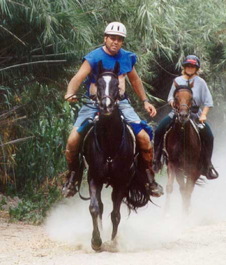 Coal and owner Kirt Lander at an endurance ride in California.